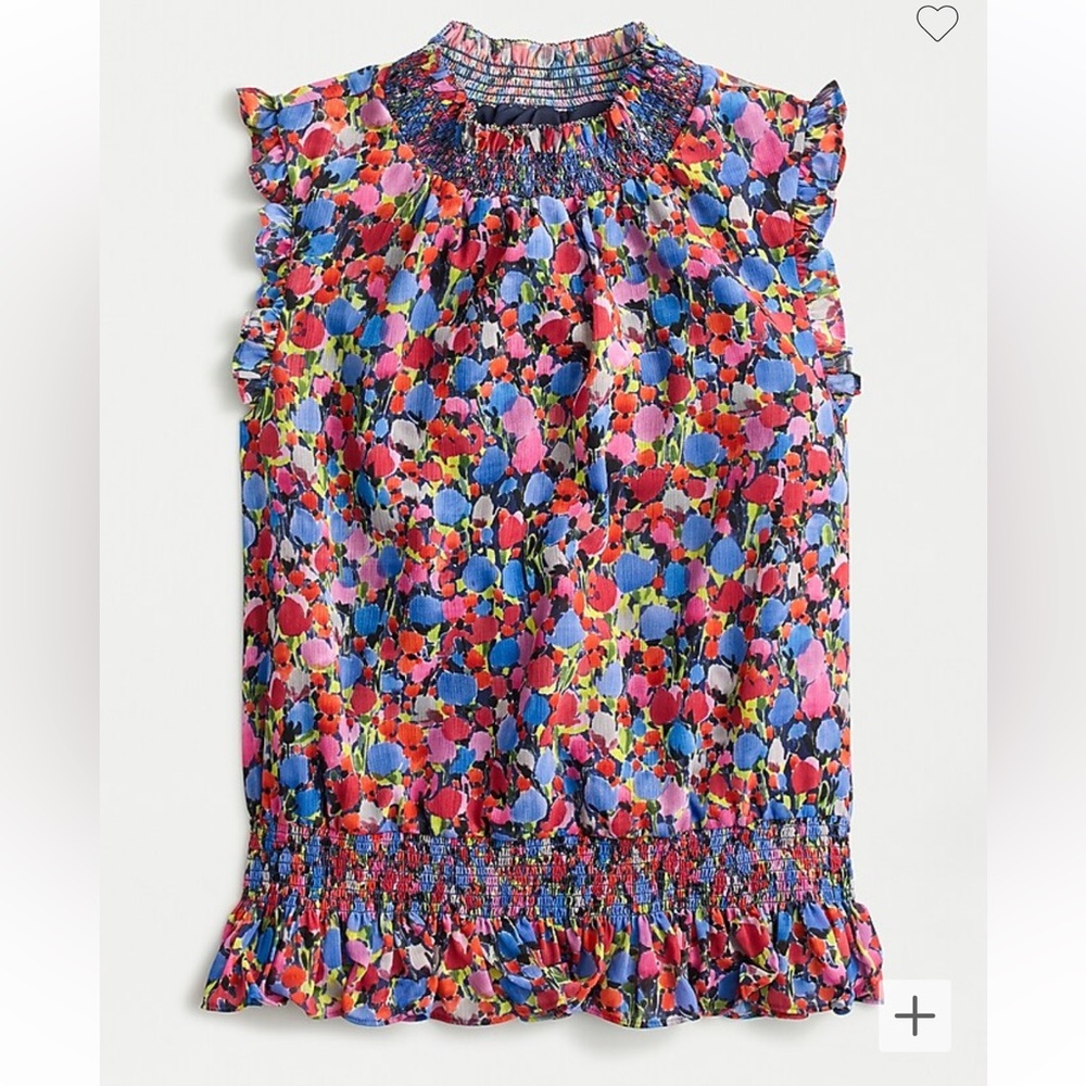 Sleeveless mockneck top in watercolor floral print NWT size 4